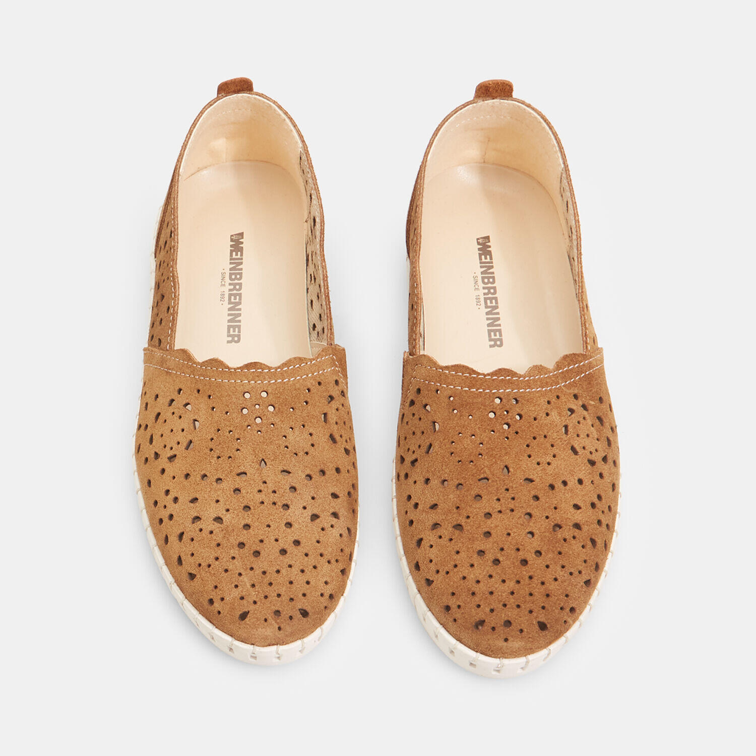 Mocassins pour femme Weinbrenner en cuir velours ajouré 4/5