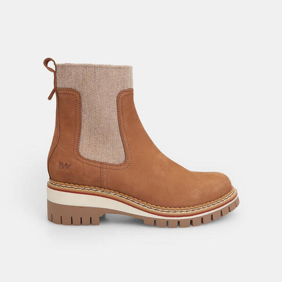 Bottines pour femme en cuir nubuck et tissu Weinbrenner