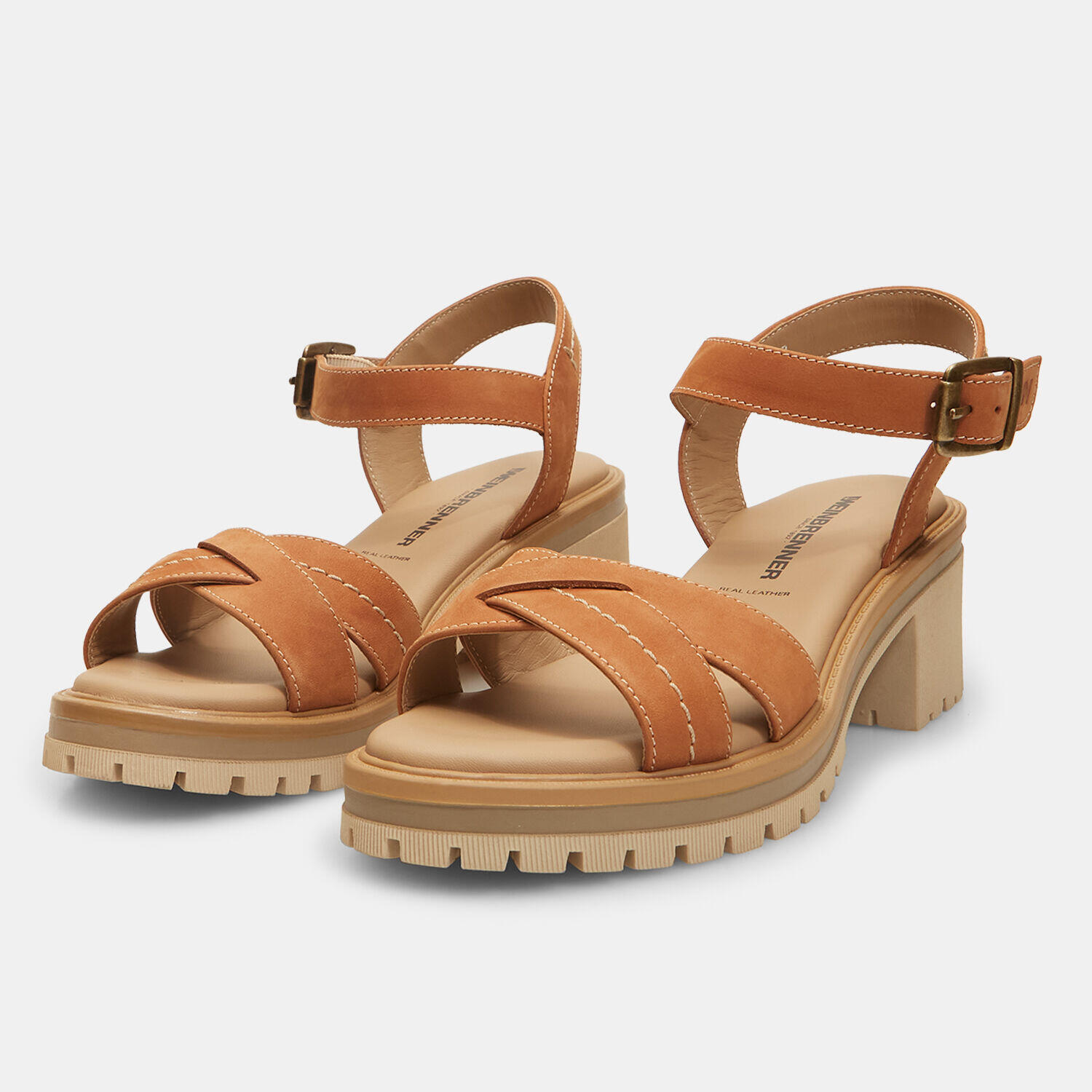 Sandales pour femme Weinbrenner en nubuck avec talon 5 cm 2/5
