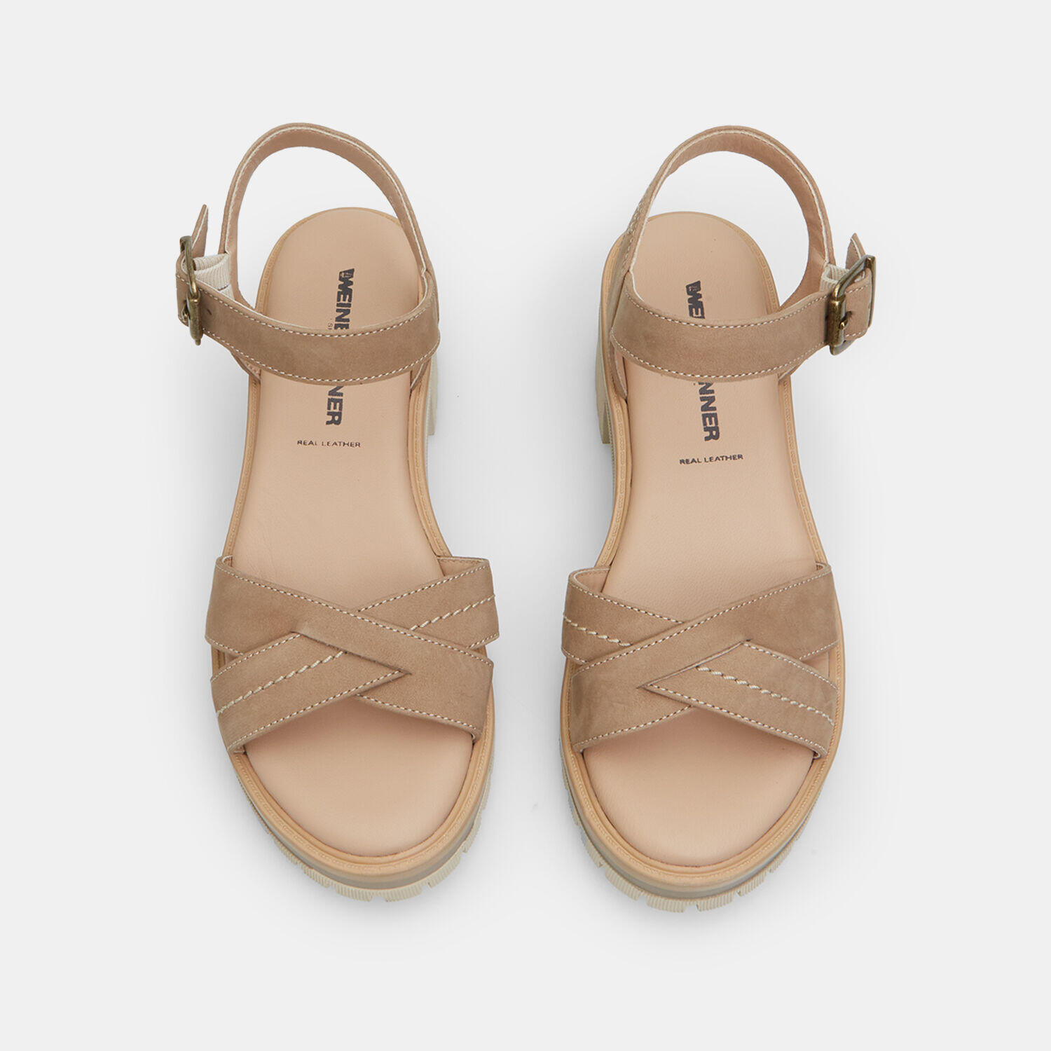 Sandalias de mujer Weinbrenner de nobuk con tacón de 5 cm 4/5