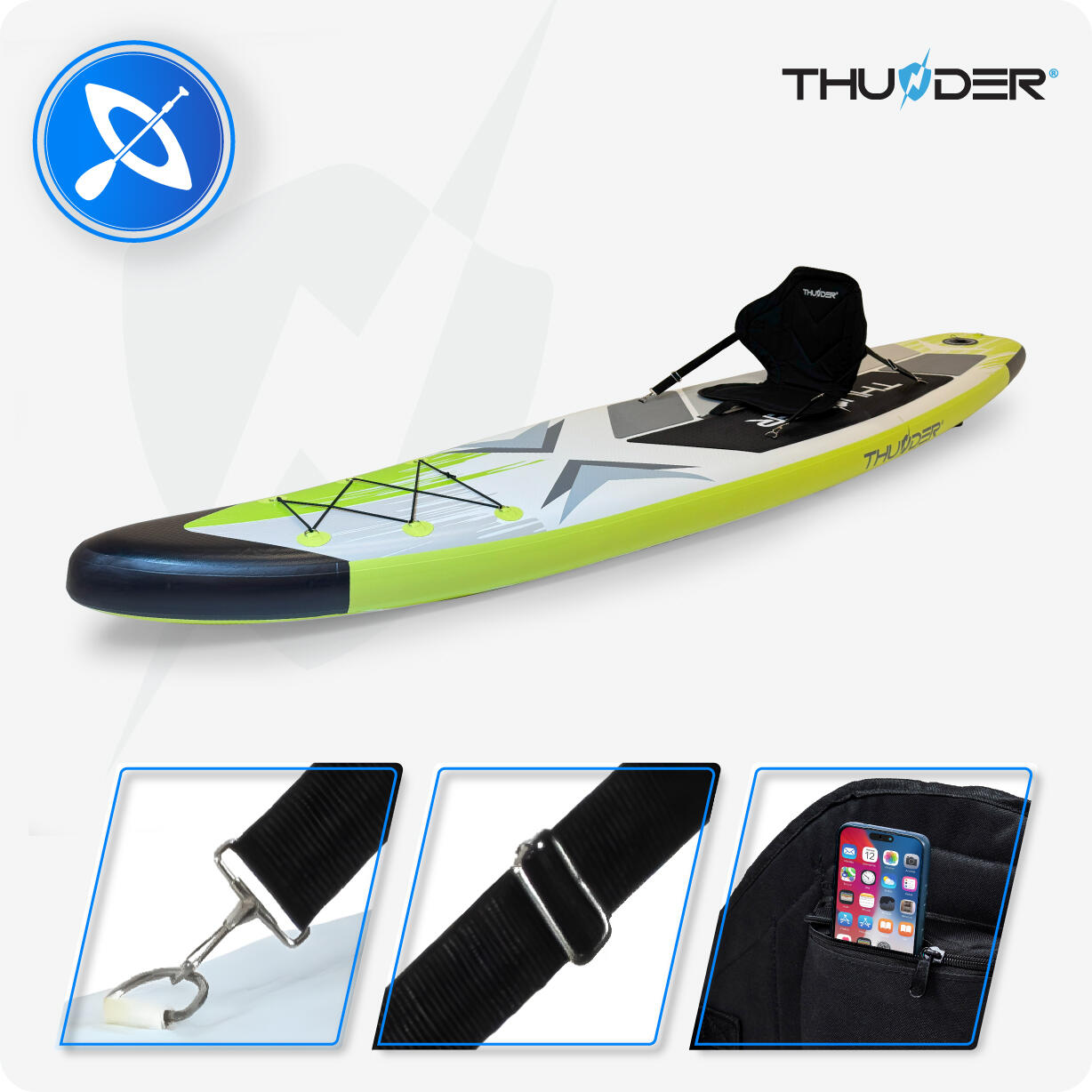 Aufblasbares SUP-Board mit Zubehör THUNDER VELA 320cm 3/8
