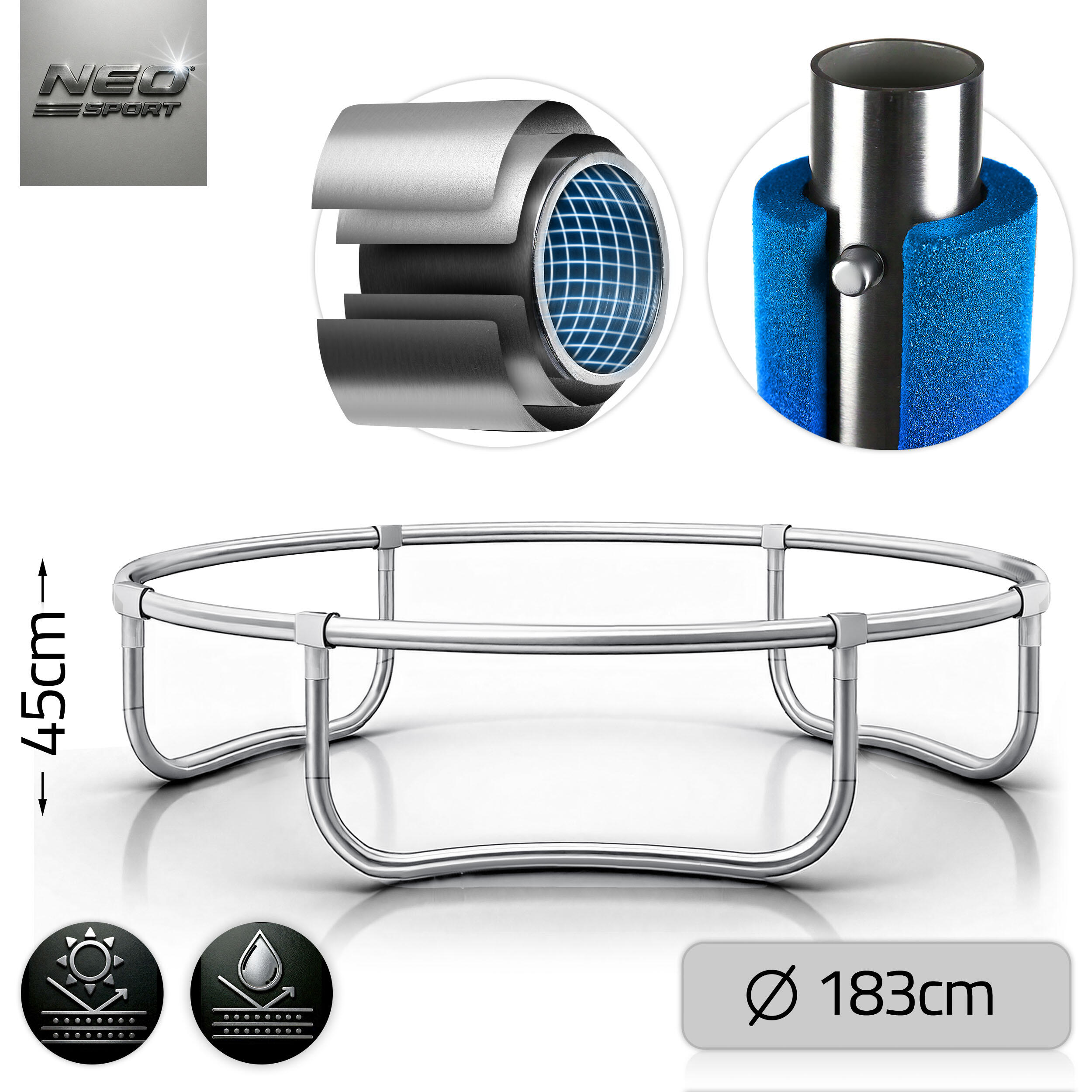 Trampolina ogrodowa Neo-Sport NS-06W181 6ft/183cm z siatką wewnętrzną 5/7