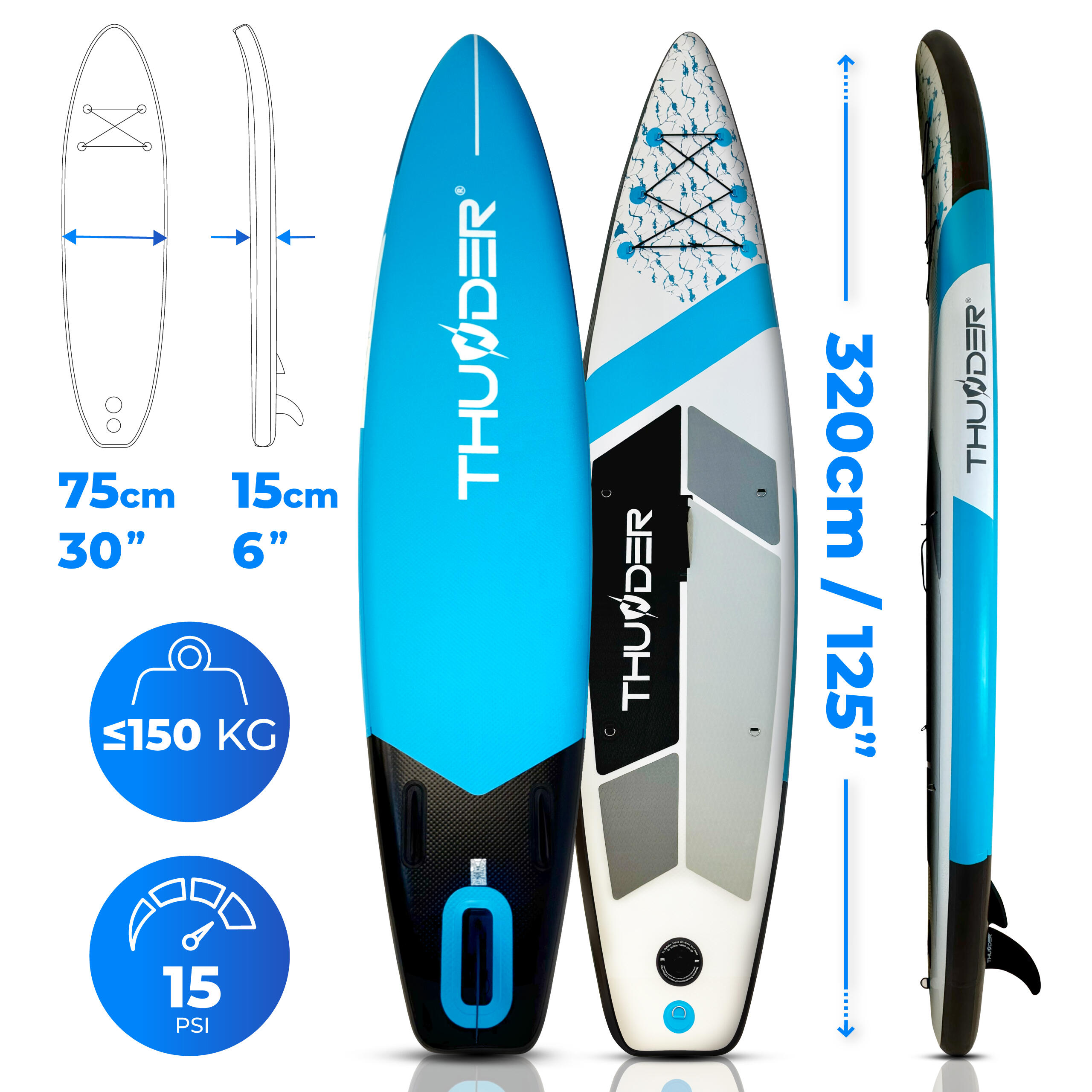 Aufblasbares SUP-Board mit Zubehör THUNDER MARIS 320cm 2/8