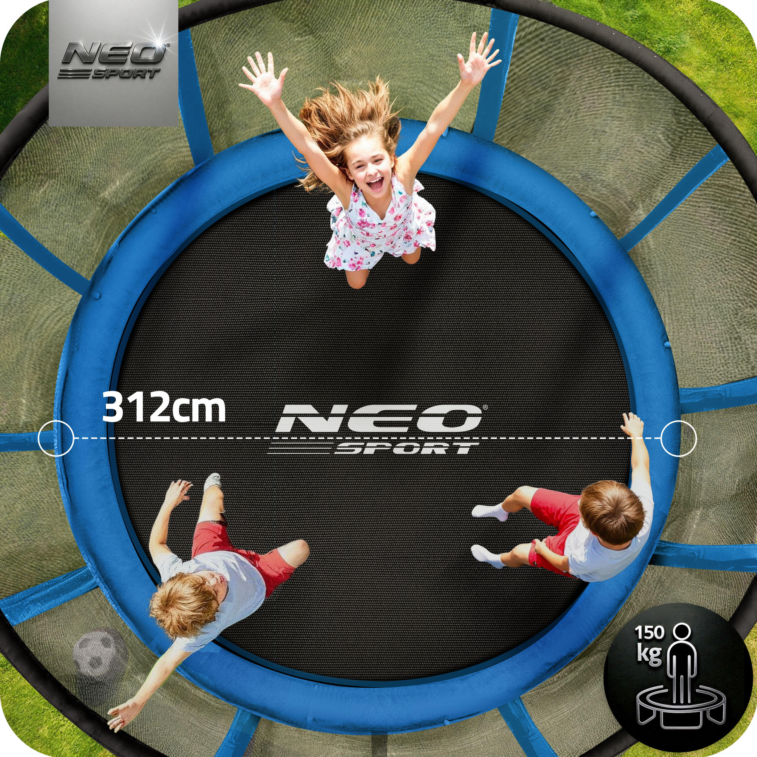 Trampolina ogrodowa Neo-Sport NS-10z181 z siatką zewnętrzną 10ft/312cm 3/7