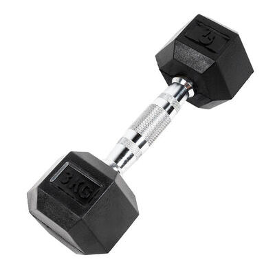 Sechseckige Hantel "Hex Dumbbell" aus Gummi GladiatorFit