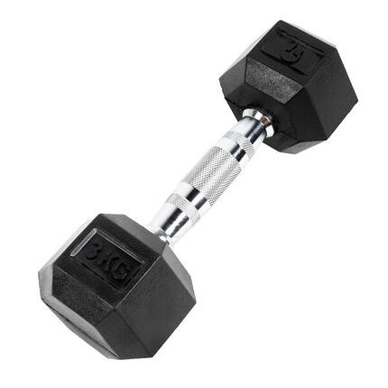Haltère hexagonal "Hex Dumbbell" en caoutchouc GladiatorFit