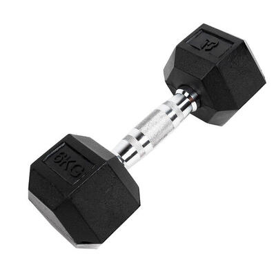 Sechseckige Hantel "Hex Dumbbell" aus Gummi GladiatorFit