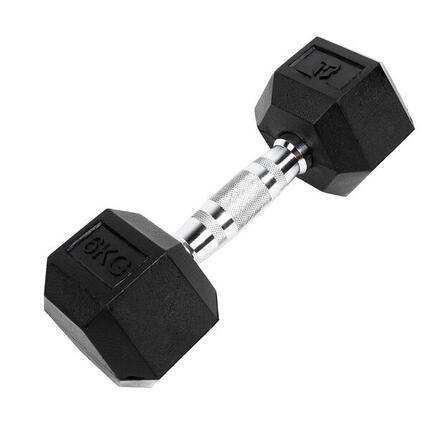 Haltère hexagonal "Hex Dumbbell" en caoutchouc GladiatorFit