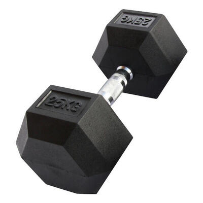Sechseckige Hantel "Hex Dumbbell" aus Gummi GladiatorFit