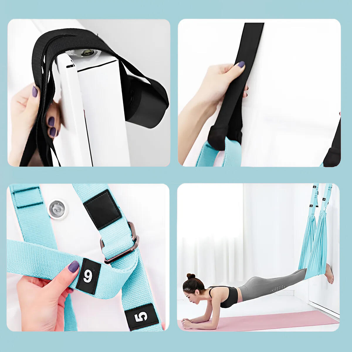 JustFit Luft-Yoga-Hängematte mit Gurtband 4/5