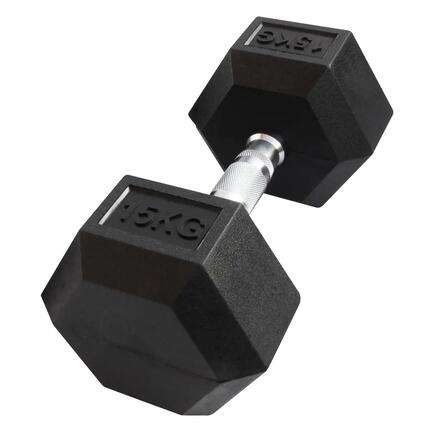 Sechseckige Hantel "Hex Dumbbell" aus Gummi GladiatorFit