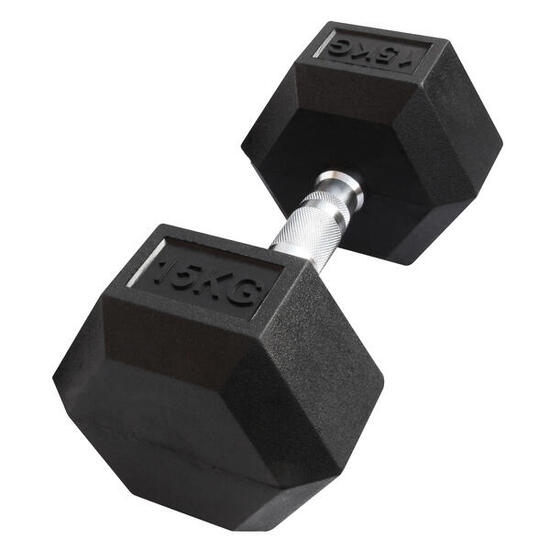 Sechseckige Hantel "Hex Dumbbell" aus Gummi GladiatorFit