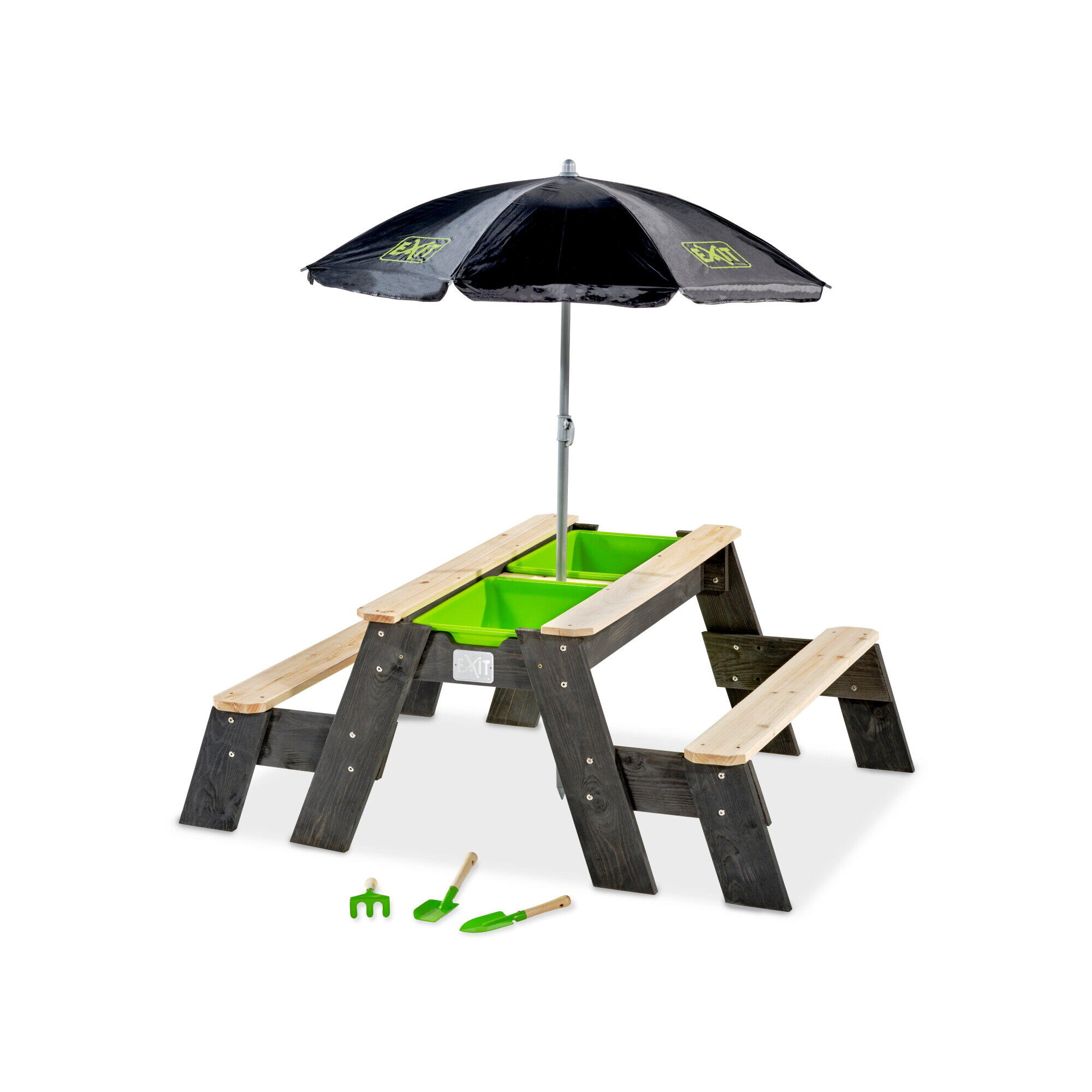 Exit Toys - Table D'Activités Sable Et Eau, Et De Pique-nique (2 Bancs) Aks - No Value Provided - Gris - 120 Cm - Decathlon