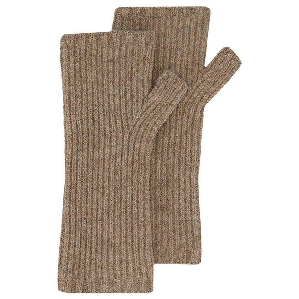Lange fingerlose Handschuhe für Damen, modisch in Kamel 2/3