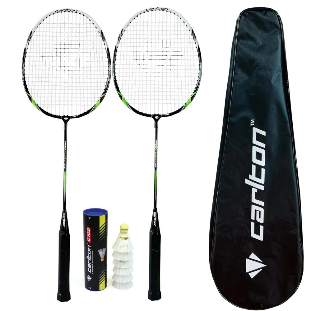 Carlton Pro Fury Badminton Racket Twin Set, Cover & Shuttles | Decathlon