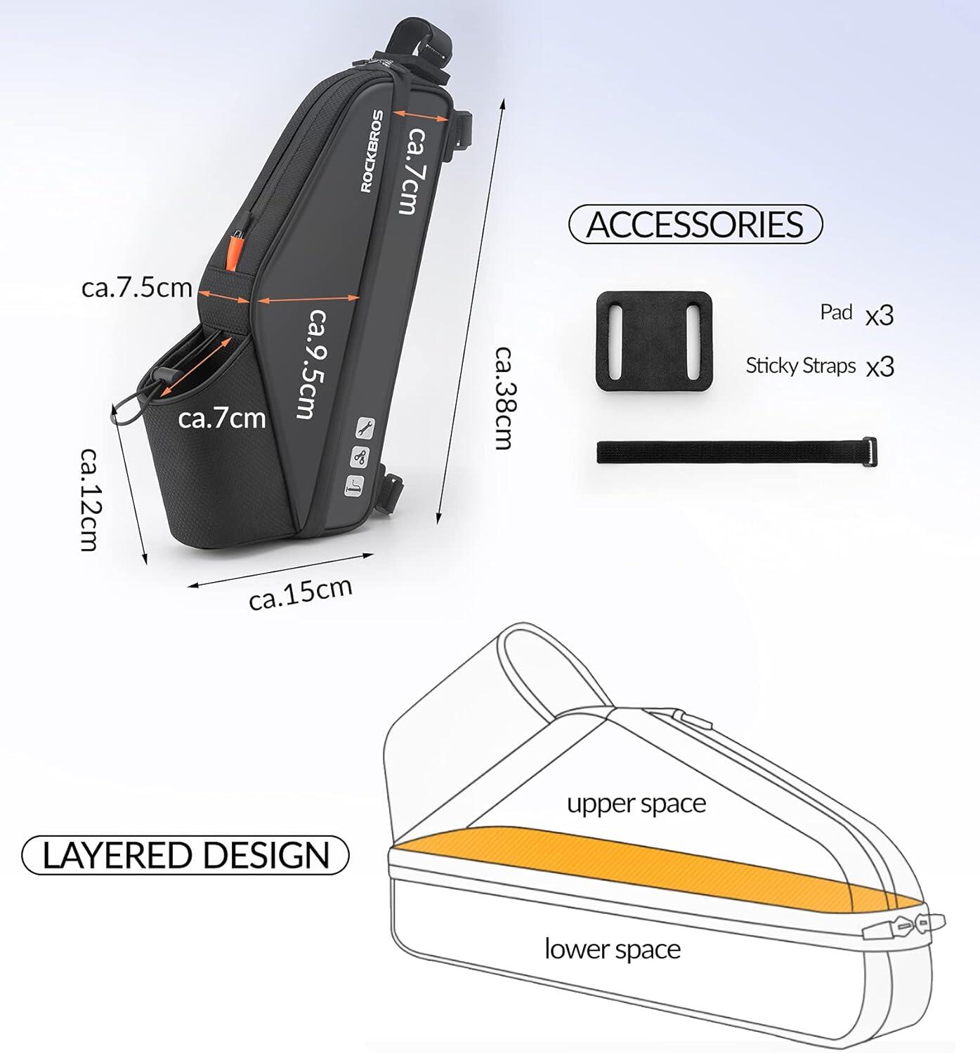 Bolsa de quadro de bicicleta impermeável 3L 2/7