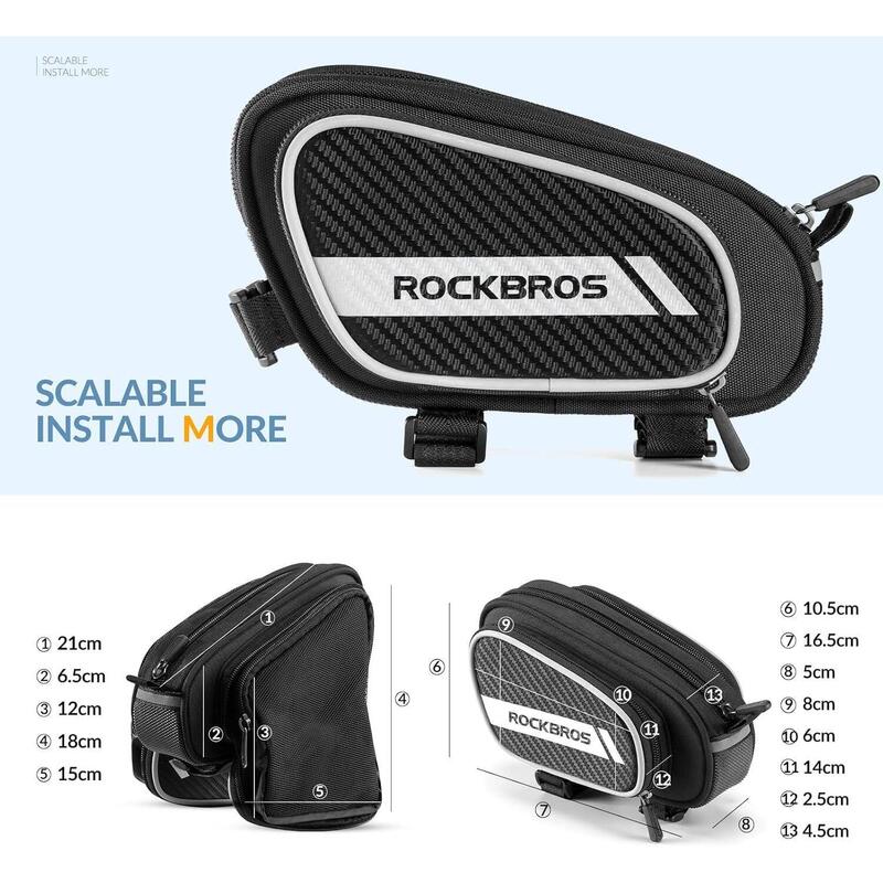 ROCKBROS Sacoch d Cadr Vélo Sacoch d Tub VTT Étanch Noir 1,1L/1,5L au millur prix