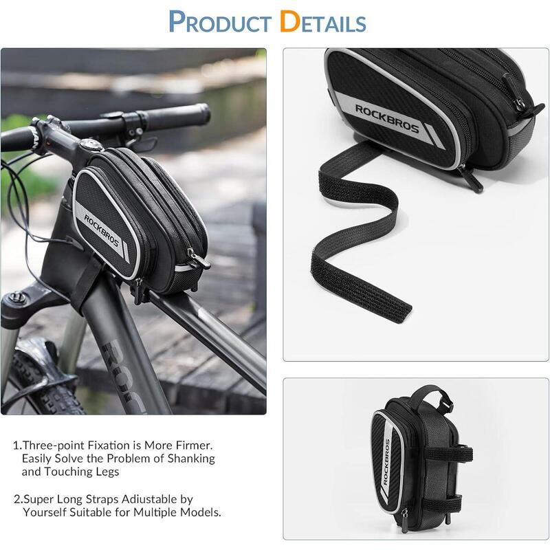 RockBros Sacoche De Cadre Vélo 1L – Tube Supérieur – Noir, Neuve