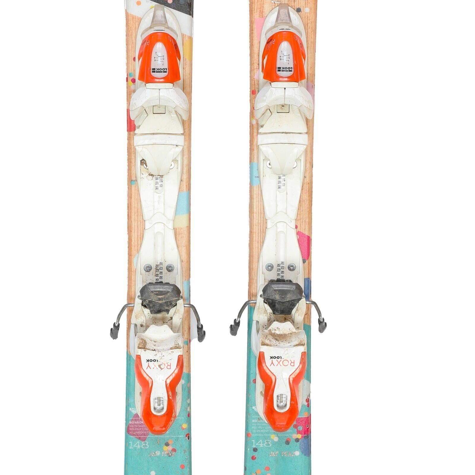RECONDITIONNE - Ski Junior Roxy Bonbon + Fixations 3/4