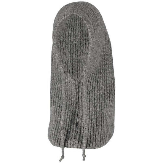 Damen-Strickjacke mit Balaclava-Kapuze, mittelgrau
