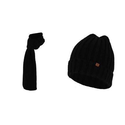 Écharpe et bonnet en grosse maille pour homme, taille unique