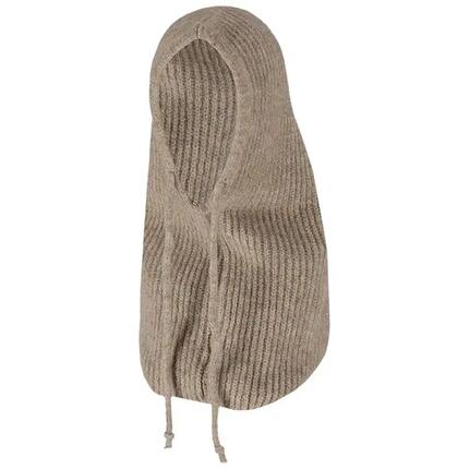 Damen-Strickjacke mit Balaclava-Kapuze, Kamel