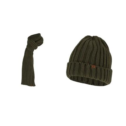 Écharpe et bonnet en grosse maille pour homme, taille unique