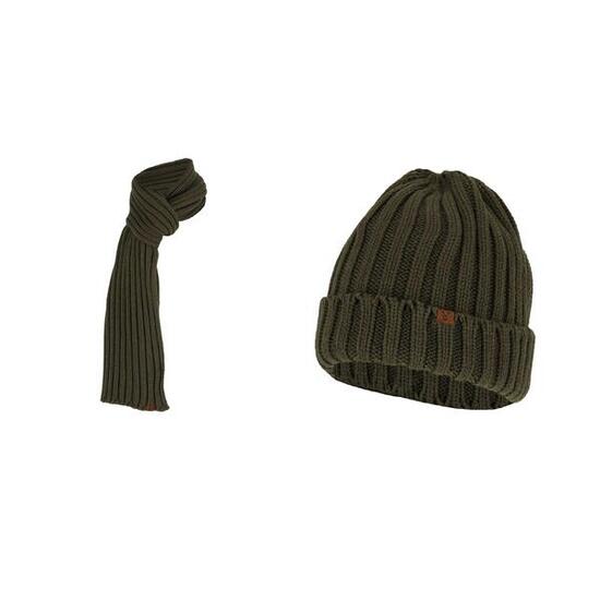 Grofgebreide sjaal + muts heren Fashion One size