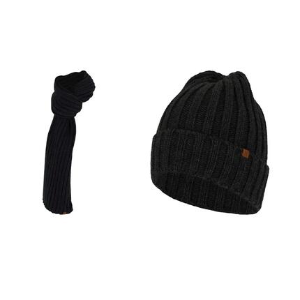 Écharpe et bonnet en grosse maille pour homme, taille unique