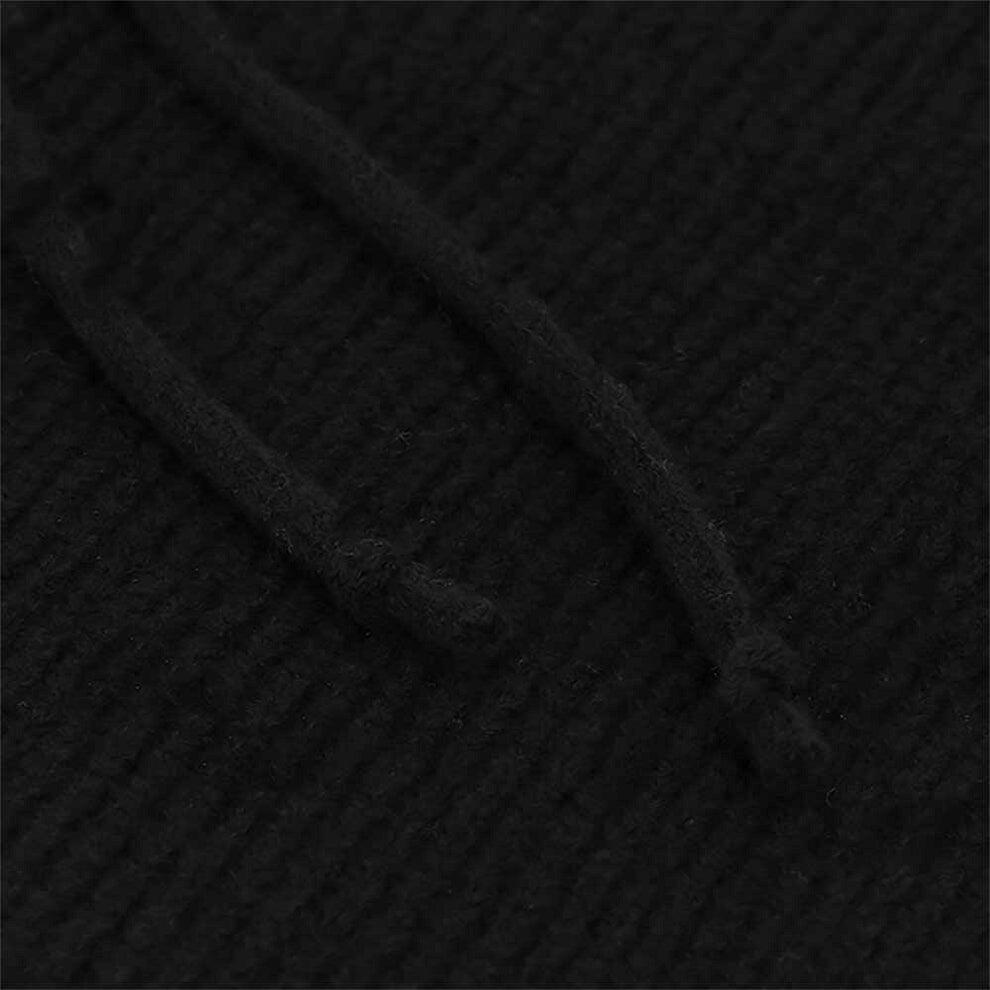 Schwarzer Strick-Hoodie mit Sturmhaube für Damen 3/3
