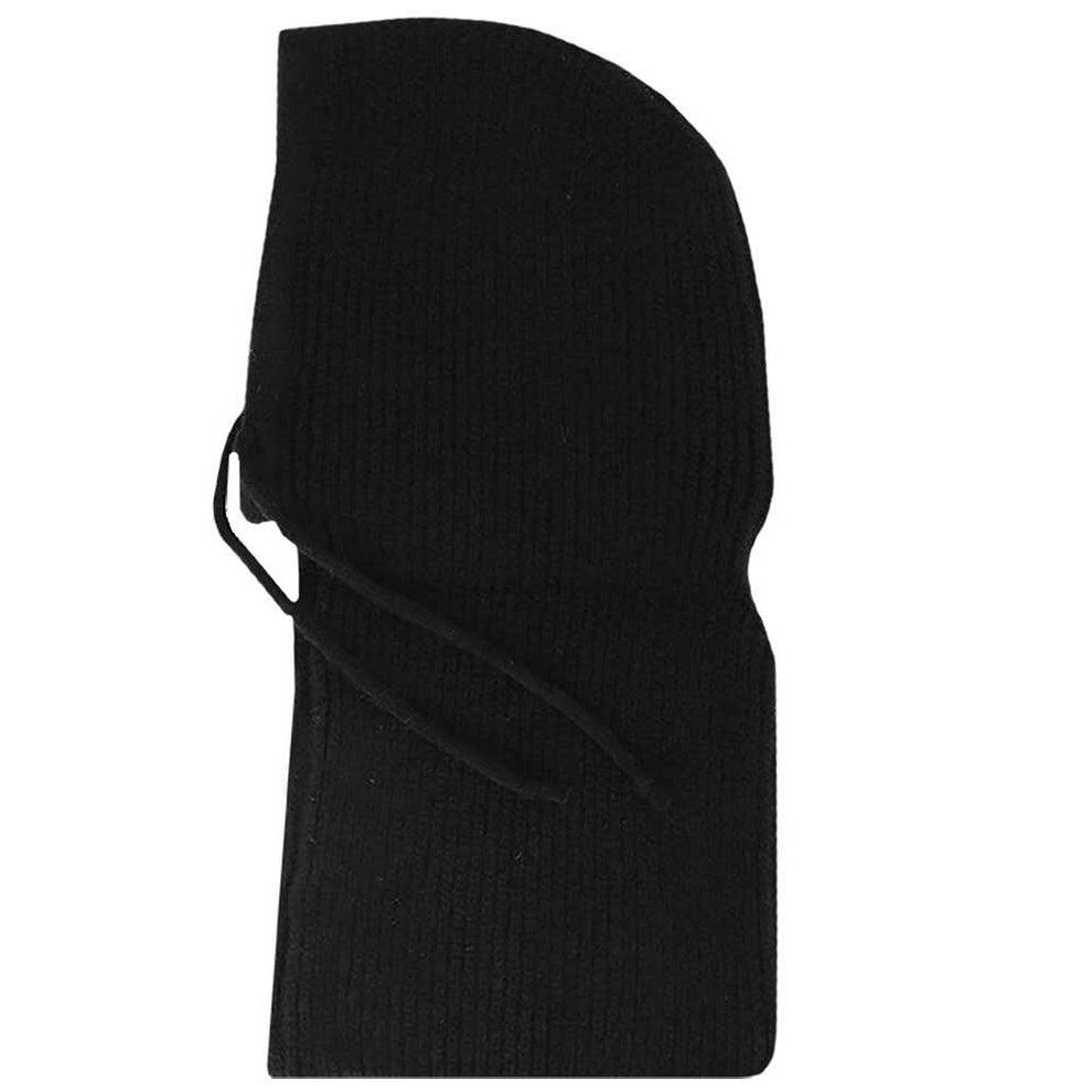 Schwarzer Strick-Hoodie mit Sturmhaube für Damen 2/3