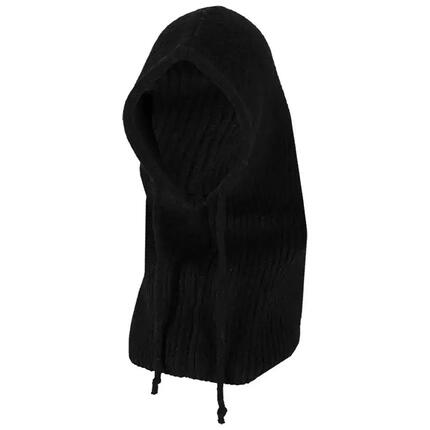 Damen-Strickjacke mit Balaclava-Kapuze, mittelgrau