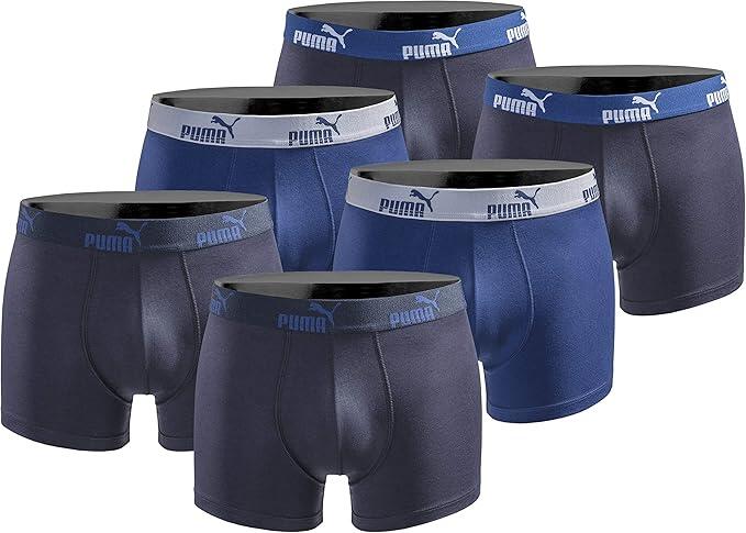PUMA Puma Herren Boxershorts 6er-Pack Basic Limited – Grün/Grau/Schwarz, M