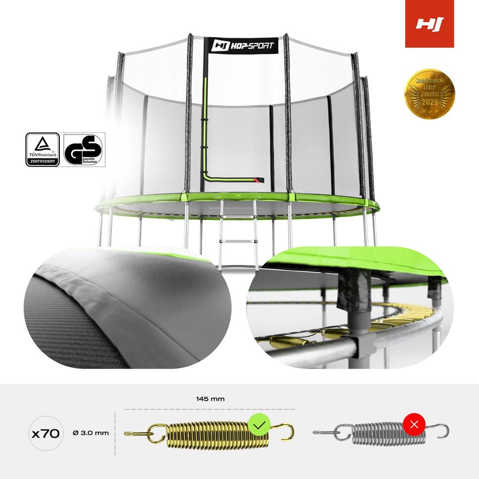 Trampolina 12ft (366cm) Hop-Sport HS-T12A z siatką zewnętrzną