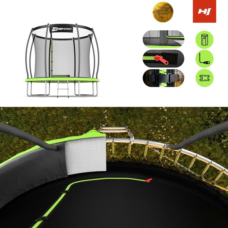 Trampolina dynia 8ft (244cm) Hop-Sport HS-PT8I pumpkin z siatką wewnętrzną