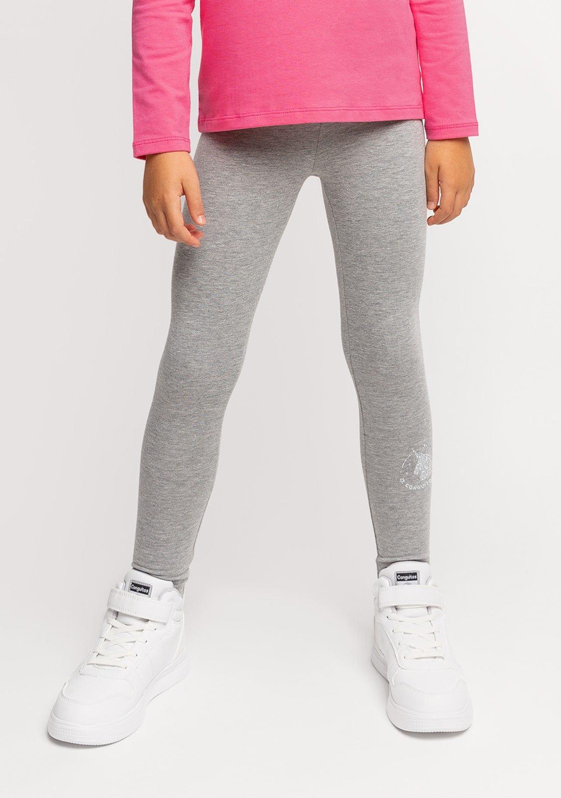 Leggings de Niña de Algodón en Gris 2/4