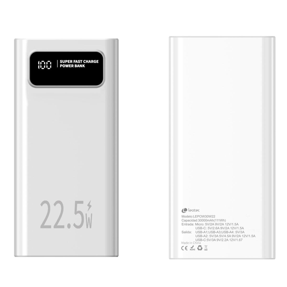 Leotec - Powerbank Leotec Lepow30w22w Blanc - Chargeur - Multicolore - Taille Unique - Decathlon