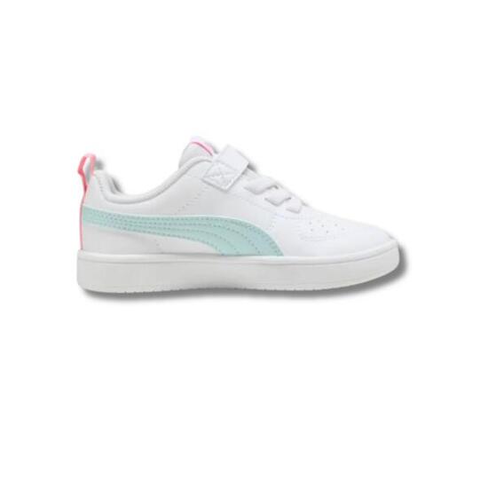 Zapatillas Casual Niño Puma Rickie AC+ PS Blanco y Azul Celeste Comodas