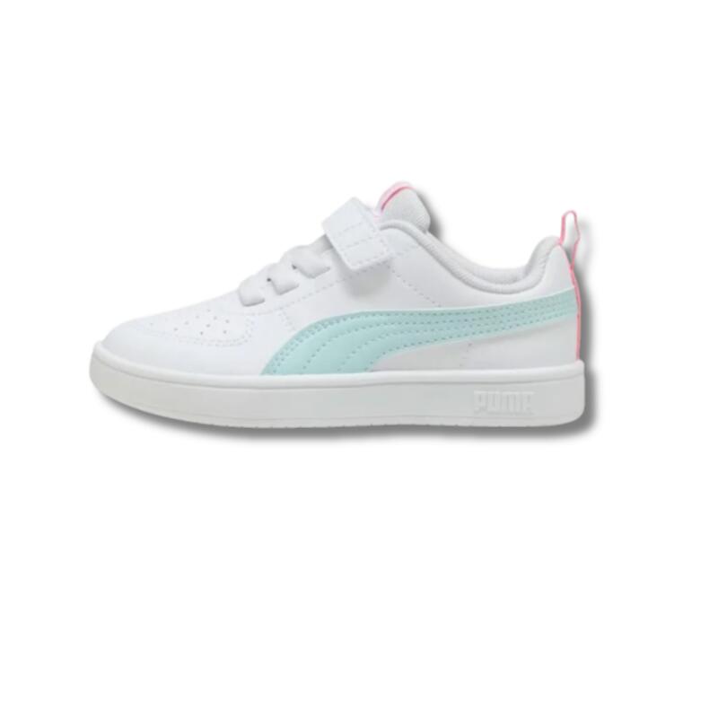 Zapatillas Casual Niño Puma Rickie AC+ PS Blanco y Azul Celeste Comodas 2/4