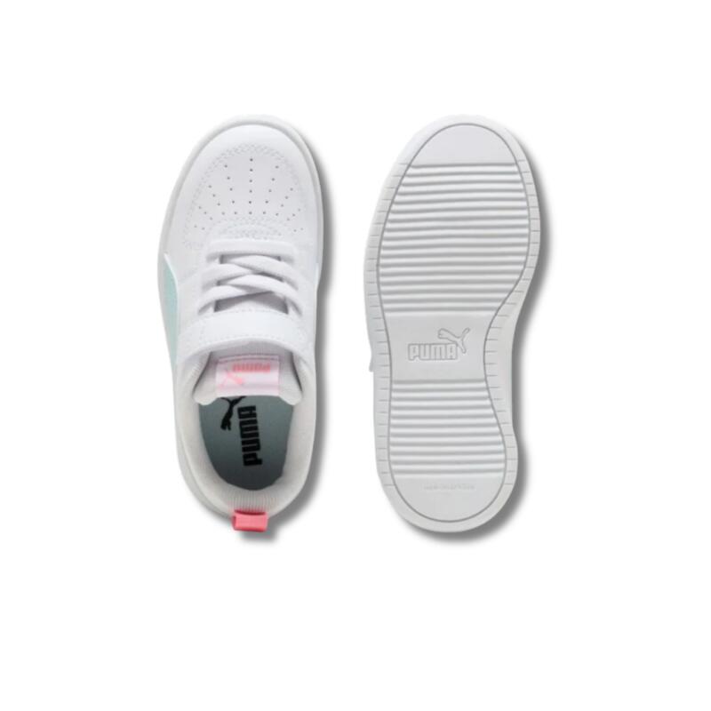 Zapatillas Casual Niño Puma Rickie AC+ PS Blanco y Azul Celeste Comodas 4/4