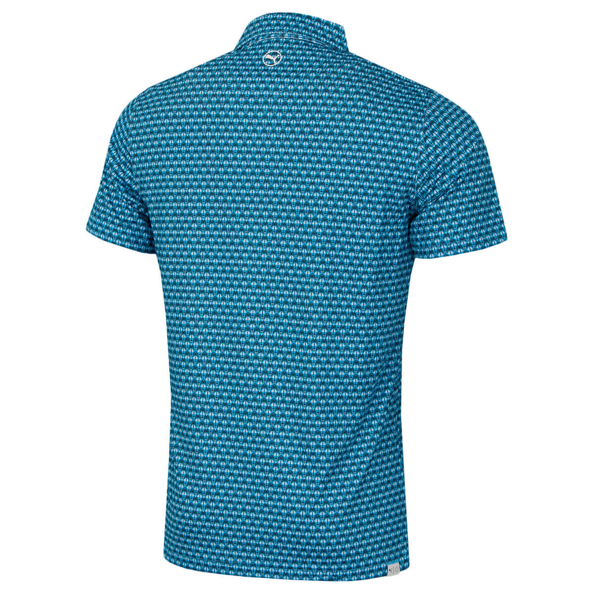 Puma Golf Mens Mattr Palm Deco Golf Polo Shirt - Aqua Blue-Black - L 2/6