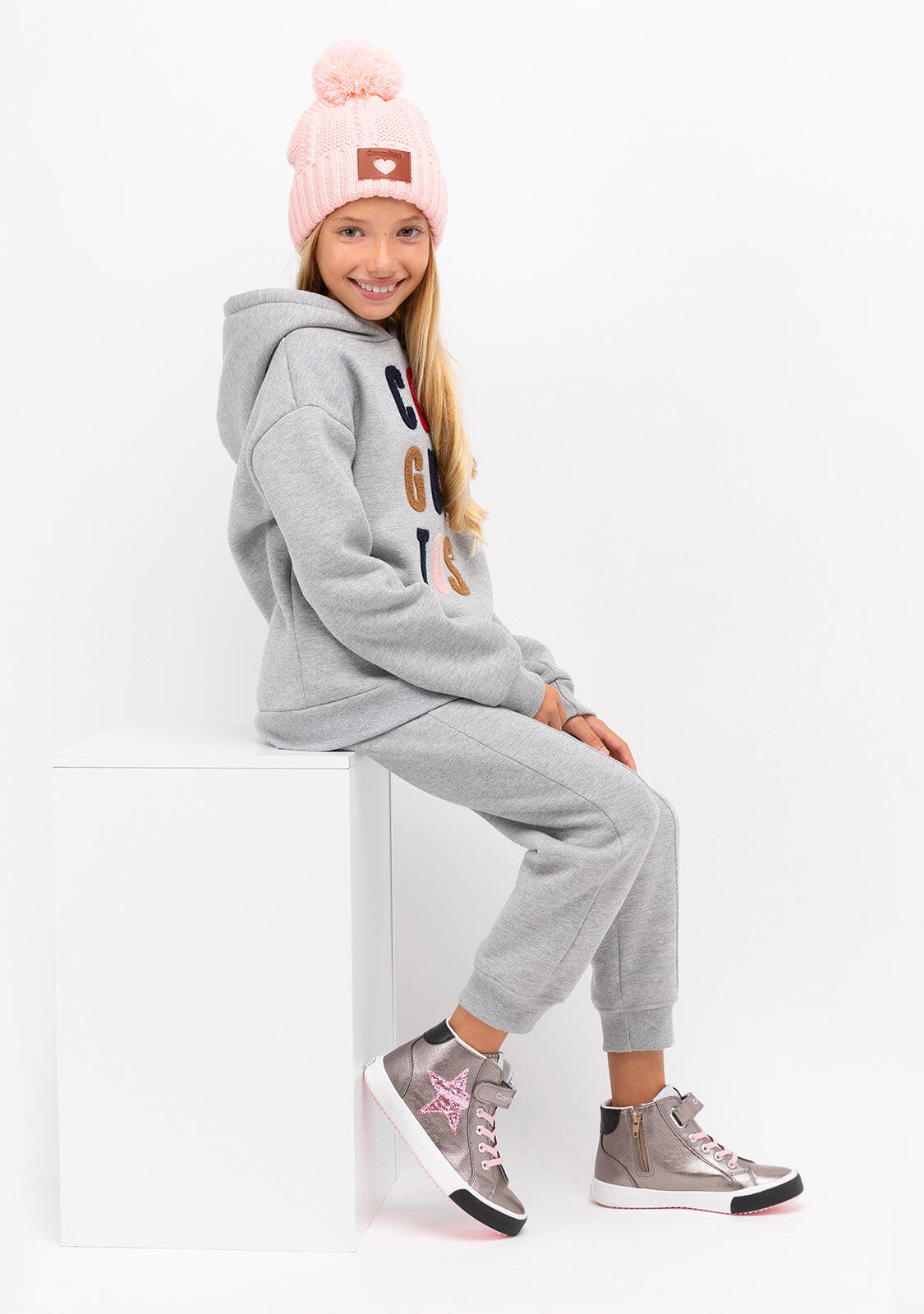 Sudadera con Capucha Niña Gris 3/5
