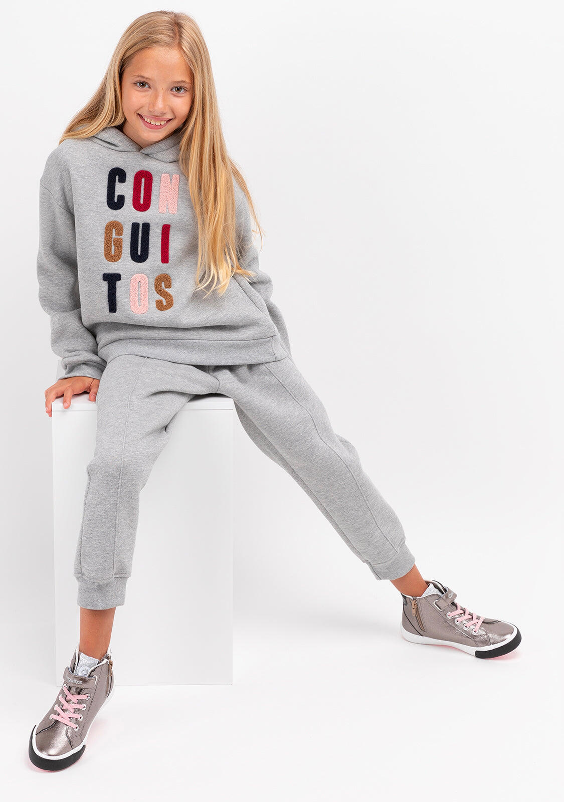Sudadera con Capucha Niña Gris 2/5