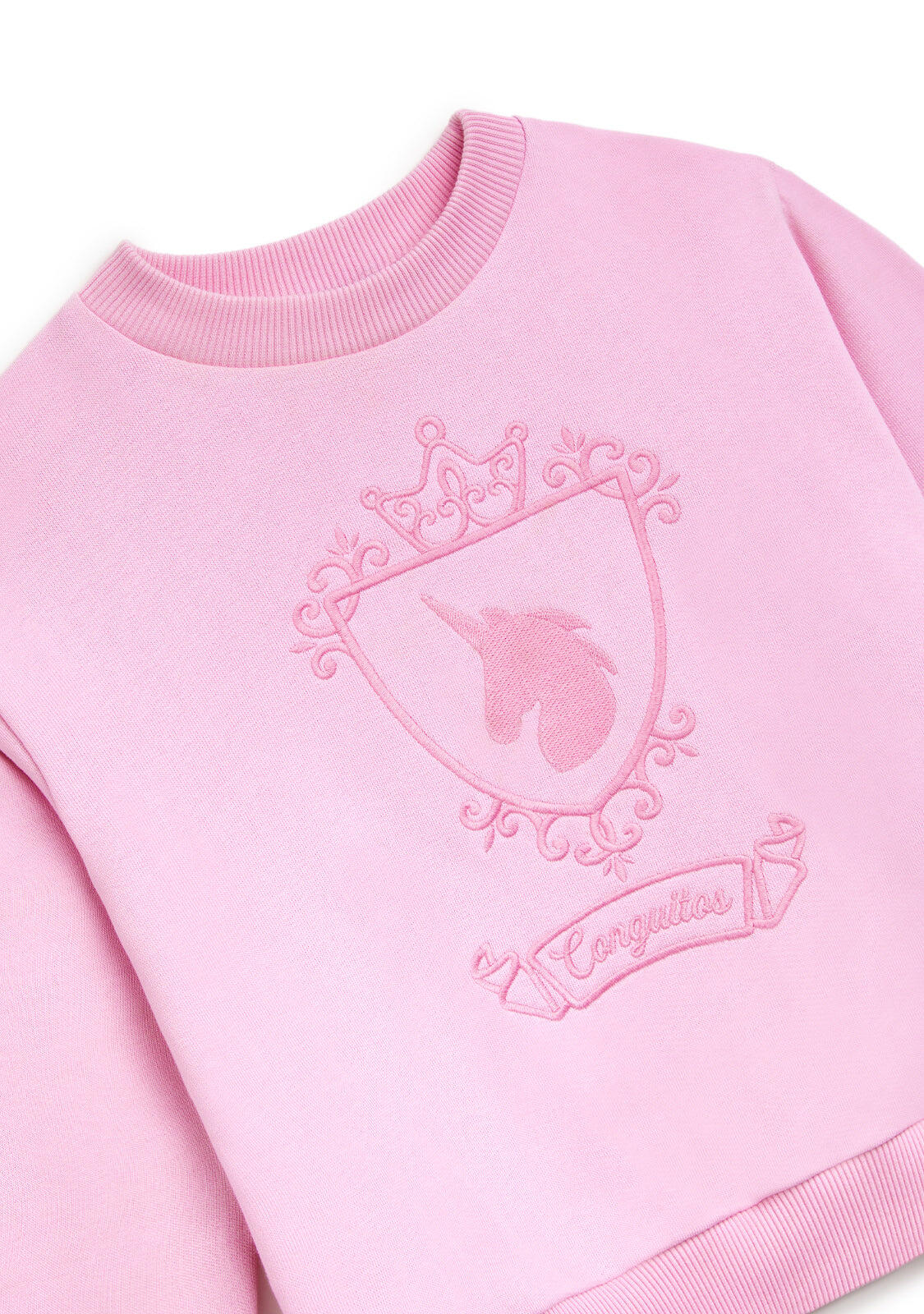 Sudadera Unicornio Bordado Rosa 2/4
