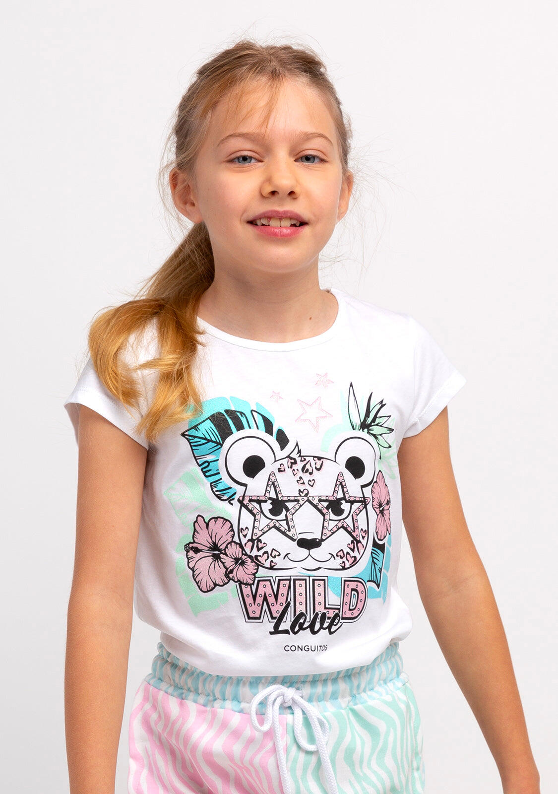Camiseta de Niña Glitter en Blanco 3/5