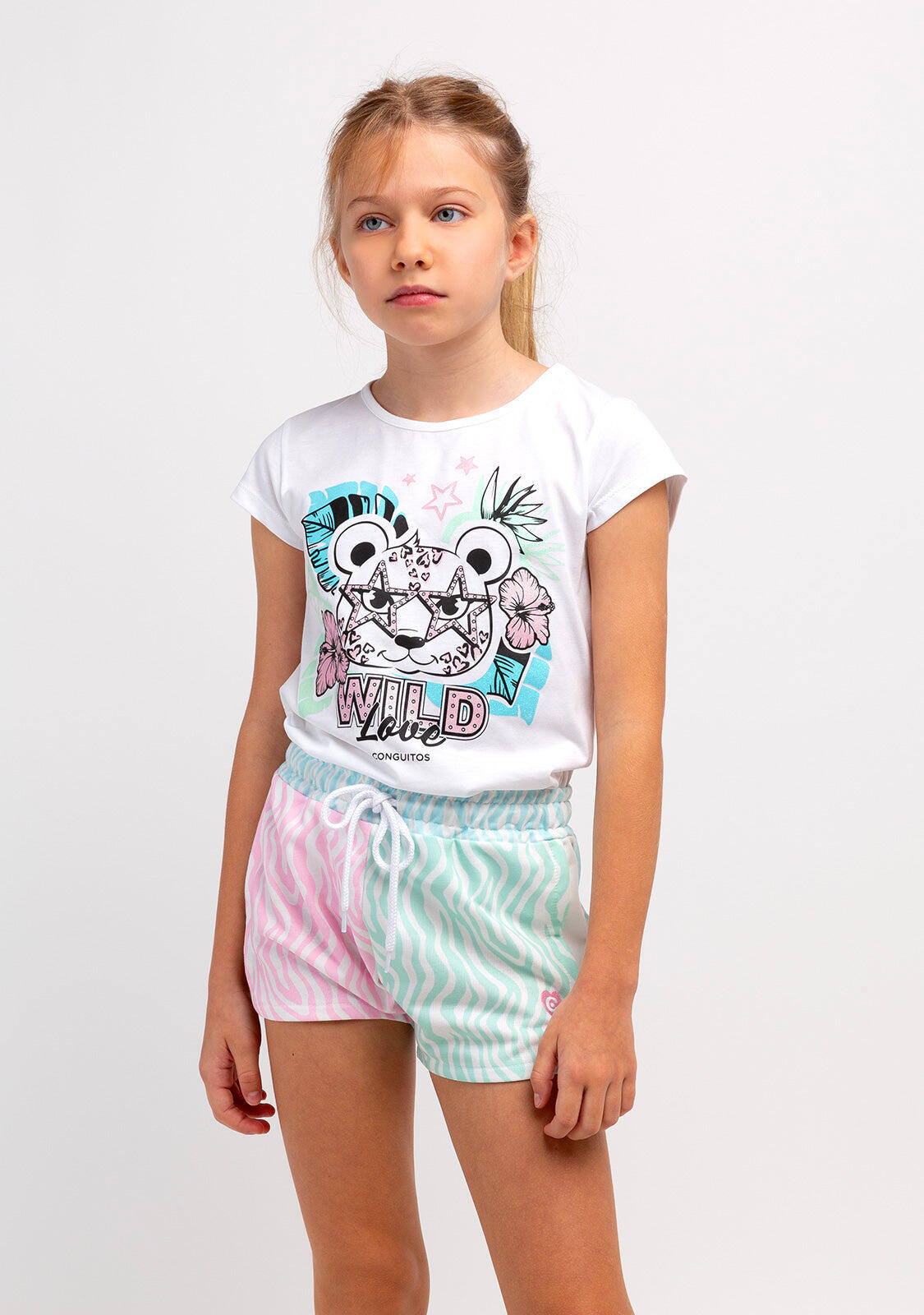 Camiseta de Niña Glitter en Blanco 2/5