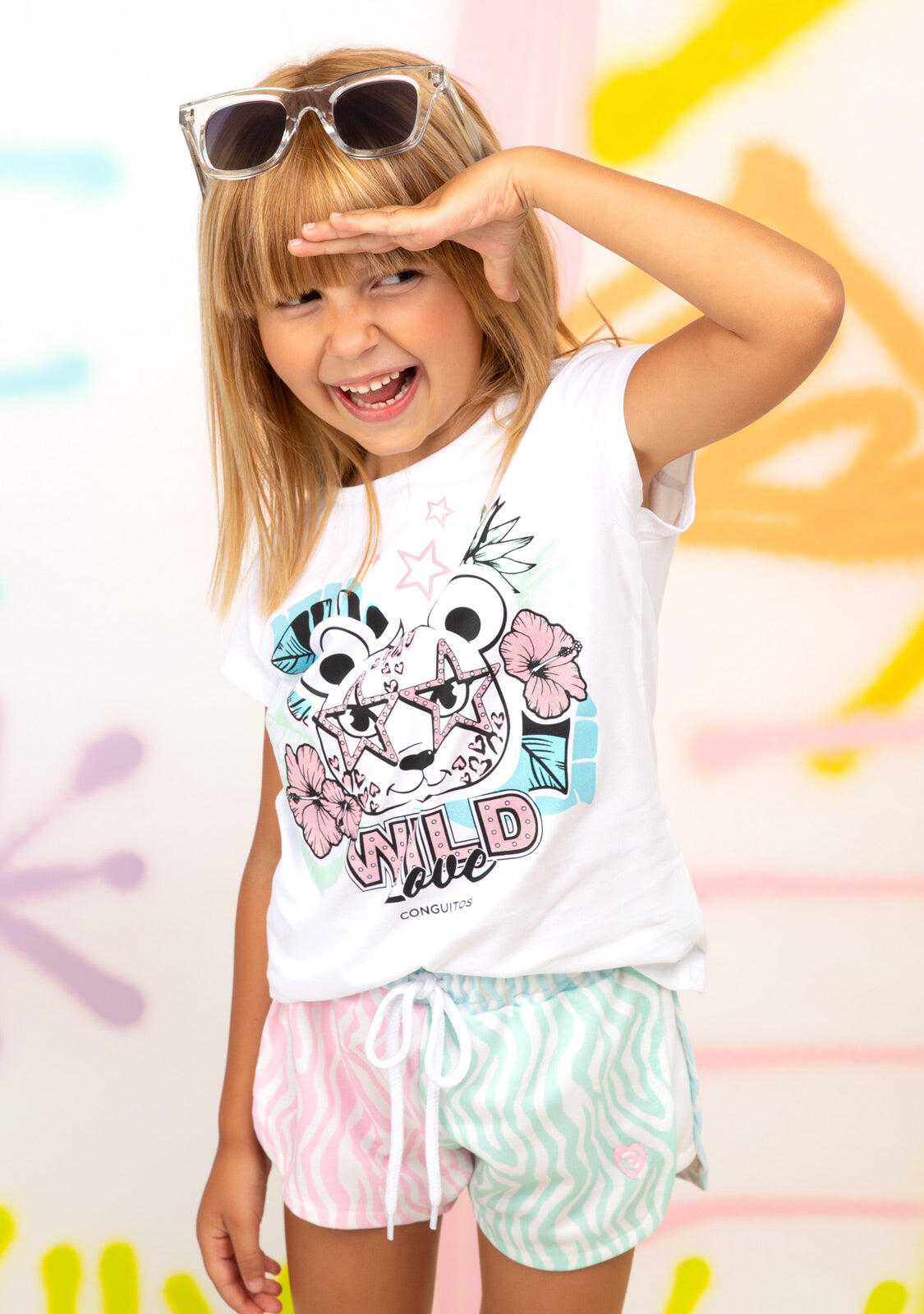 Camiseta de Niña Glitter en Blanco 5/5