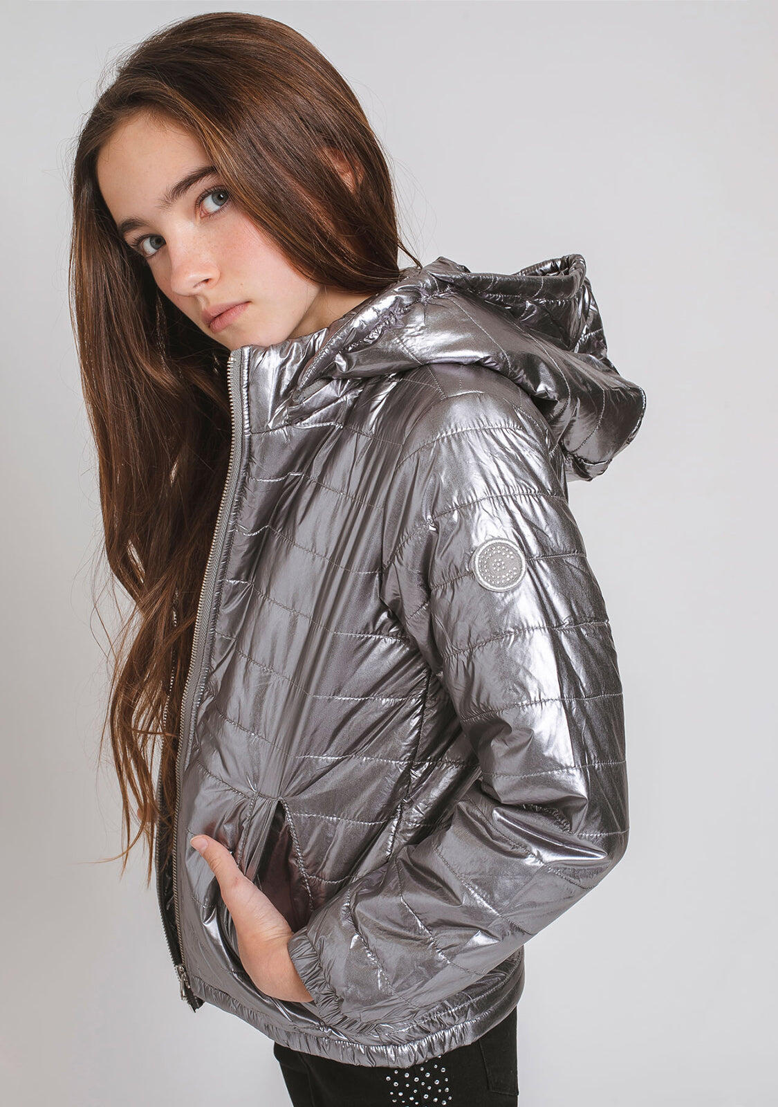 Anorak Gunmetal de niña 2/3