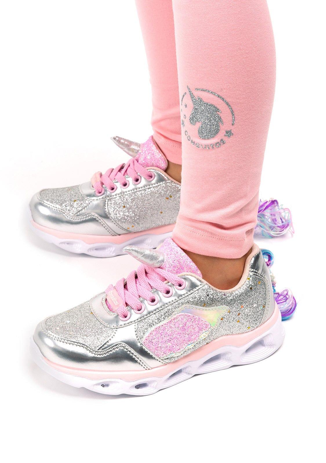 Leggings de Niña de Algodón en Rosa 3/4