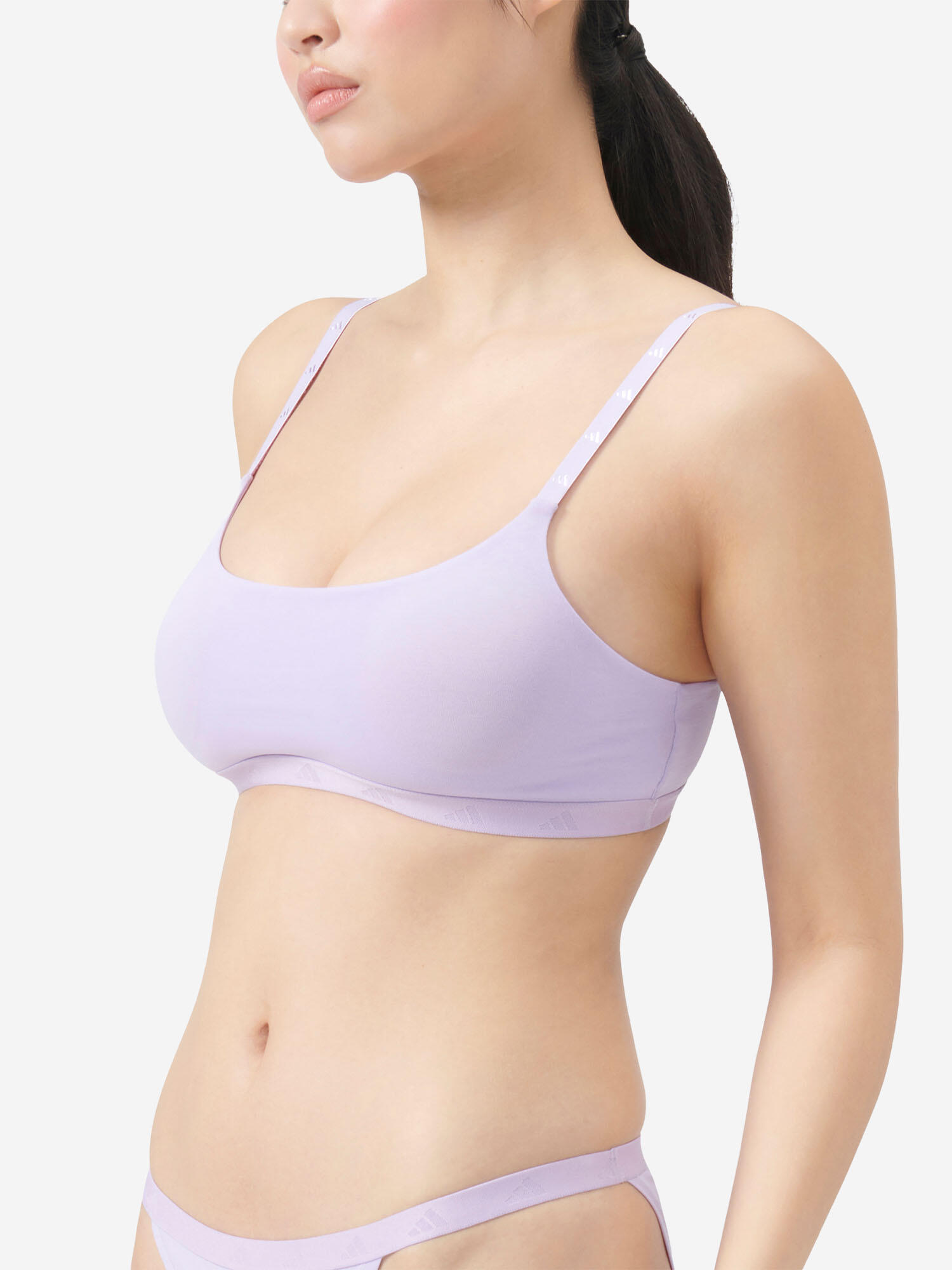 Bustier sportlich soft Damen - Sport Active Essentials Cotton flieder 3/7